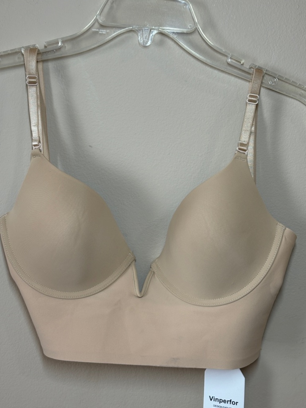 Vinperfor Seamless Longline T-Shirt Bra in Light Beige